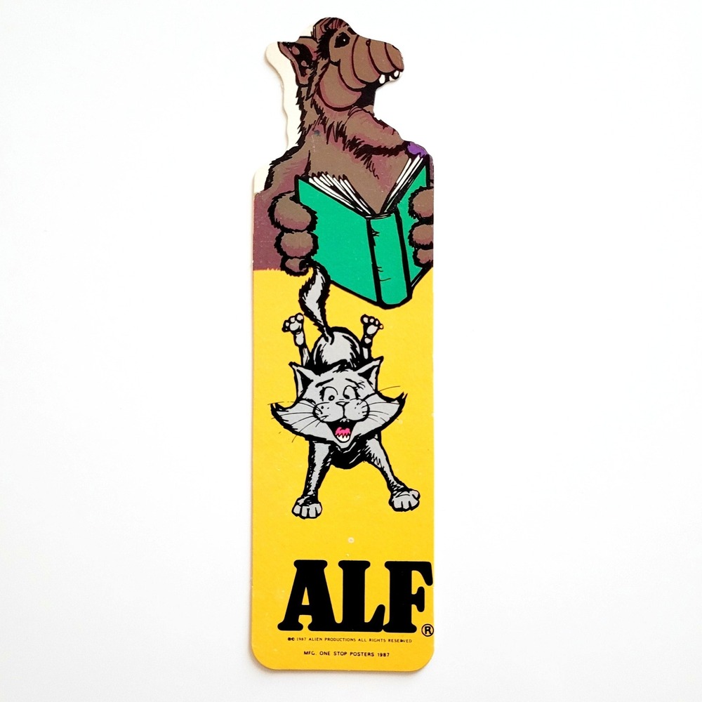 Vintage 80s Alf Bookmark- Alien Productions- die cut paper 1987 One Stop Posters